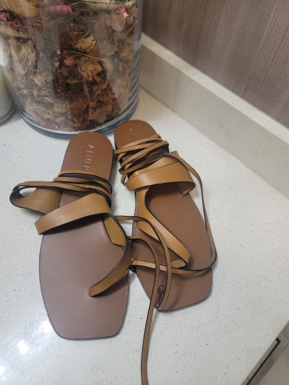 A.EMERY Women’s Brown Leather Strappy Sandals Viv - Ankle Strap NWoT EU 41/10.5